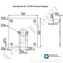 Wandplatte - Labor Entnahmedruckminderer für 1/4" NPT Anschluss Variante - Edelstahl - GASARC RSP00242