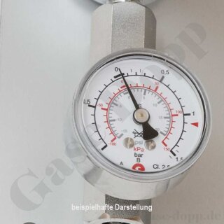 Manometer Ø 50 mm -1,0 bis 1,5 bar / 1 bar - 1/4" NPT AG Anschluss (6 Uhr) - Edelstahl