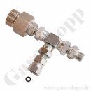 Adapter T-Stück G 3/4" AG x G 1/4" IG x G...