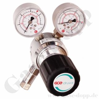 Reinstgasdruckminderer 300 bar - 0,5 bis 14 bar regelbar - 1-stufig - IN / OUT NPT 1/4" IG - 6 Port - Eingang Rechts - Edelstahl 6.0 - GCE DruvaPUR CSLH0SJ