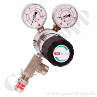 Reinstgasdruckminderer 300 bar - 1 bis 200 bar regelbar - 1-stufig - IN / OUT NPT 1/4" IG - 6 Port - Eingang Rechts - mit Sicherheitsüberdruckventil - Edelstahl 6.0 - GCE DruvaPUR CSLH0SJ