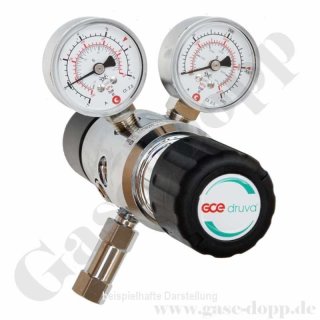 Reinstgasdruckminderer 300 bar - 0,5 bis 3 bar regelbar - 2-stufig - IN / OUT NPT 1/4" IG - 6 Port - Eingang Rechts - Edelstahl 6.0 - 20 m³/h - GCE Druva CSLH0DJ