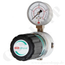 Leitungsdruckminderer bis 28 bar regelbar - Eingang max. 60 bar Rechts - 1-stufig - IN / OUT 1/4" NPT IG - 4 Port - ohne Sicherheits&uuml;berdruckventil - Messing verchromt 6.0 - GCE Druva LPLH0SF