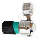 Leitungsdruckminderer bis 28 bar regelbar - Eingang max. 60 bar Rechts - 1-stufig - IN / OUT 1/4" NPT IG - 4 Port - ohne Sicherheitsüberdruckventil - Messing verchromt 6.0 - GCE DruvaPUR