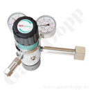 Flaschendruckminderer Helium Xenon 200 bar 2-stufig 0,2 bis 2,0 bar (a) AbsolutDruck regelbar - vakuumtauglich - Anschluss W21,8x1/14" DIN 477-1 Nr.6 - Ausgang 1/4" NPT IG - FKM - 3 m³/h - Messing verchromt 6.0 - GCE Druva CPLAVDJ