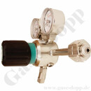 Flaschendruckminderer Prüfgas 200 bar 1-stufig bis 6 bar regelbar - Anschluss M19x1,5 LH DIN 477-1 Nr.14 - Eingang Rechts - Ausgang 6 mm KRV - EPDM - Edelstahl 6.0 - GCE Druva CSLHESJ