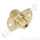 Rückwandeinbau Adapter für Labor Entnahmedruckminderer - für 3 mm Wandstärke - G 3/8" AG x 1/4" NPT IG - Länge 39 mm - Messing verchromt - GCE DRUVA EMD31000 H23303203