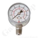 Manometer Ø 50 mm 0 - 80 bar / 50 bar - 1/4" NPT AG Anschluss (6 Uhr) - Edelstahl