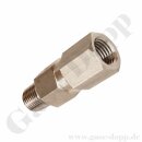 Rohrbruchsicherung Hochdruck Schlauchbruchsicherung Überlaufventil Sicherheitsventil - Eingang 1/2" NPT AG Ausgang 1/2" NPT IG - max. 413  bar - Edelstahl