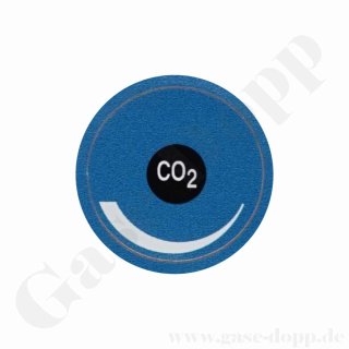 Aufkleber CO2 = Kohlendioxid für Handrad Beschriftung Ø 21 mm