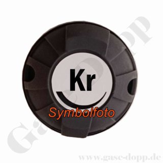 Aufkleber Kr = Krypton für Handrad Beschriftung Ø 21 mm