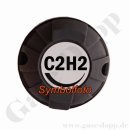 Aufkleber C2H2 = Acetylen für Handrad Beschriftung Ø 21 mm