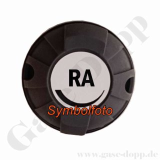 Aufkleber RA  = Steuerluft für Handrad Beschriftung Ø 21 mm