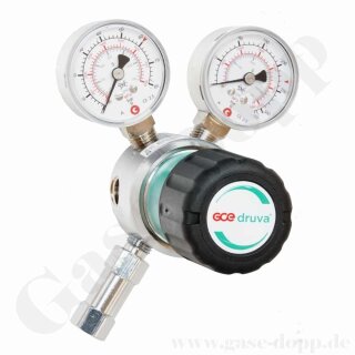 Reinstgasdruckminderer 200 bar - 0,5 bis 50 bar regelbar - 1-stufig - IN / OUT NPT 1/4" IG - 6 Port - Eingang Rechts - FKM - Messing verchromt 6.0 - GCE Druva CPLH0SJ
