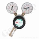 Leitungsdruckminderer bis 50 bar regelbar - Eingang max. 200 bar Rechts - 1-stufig - IN / OUT 1/4" NPT IG - 6 Port - mit Sicherheitsüberdruckventil FKM - Messing verchromt 6.0 - GCE Druva LPLH0SJ