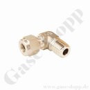 Einschraubverschraubung Winkel 90° - RVS 8 mm x 1/4" NPT AG - Doppelklemmring Rohrverschraubung (RVS) metrisch auf NPT Außengewinde AG - Edelstahl - HAM-LET