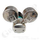 Leitungsdruckminderer bis 200 bar regelbar - Eingang max. 300 bar Rechts - 1-stufig - IN / OUT 8 mm KRV - OUT Absperrventil - 6 Port - ohne Sicherheits&uuml;berdruckventil - Messing verchromt 6.0 - GCE Druva LPLH0SJ