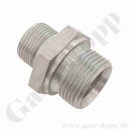 Doppelnippel G 1/4" AG x G 1/2" AG - beidseitig 60&deg; konisch dichtend - 400 bar - Edelstahl