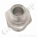 Doppelnippel G 1/2" AG x G 3/4" AG - beidseitig 60&deg; konisch dichtend - 400 bar - Edelstahl