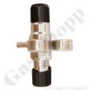 Leitungsdruckminderer 200 bar - 0,1 bis 1 bar regelbar - 2-stufig - IN / OUT NPT 1/4" IG - 6 Port - Eingang Links - 3 m³/h - ohne Sicherheitsüberdruckventil - Messing verchromt 6.0 - GCE Druva LPLLVDJ