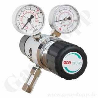 Reinstgasdruckminderer 300 bar - 0,5 bis 6 bar regelbar - 2-stufig - IN / OUT NPT 1/4 IG - 6 Port - Eingang Rechts - Messing verchromt 6.0 - GCE Druva CPLH0DJ