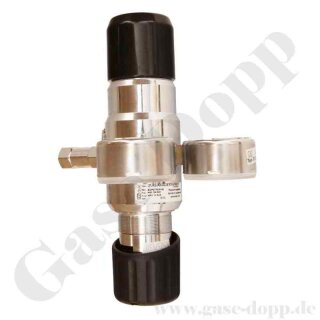 Reinstgasdruckminderer 200 bar - 0,5 bis 6 bar regelbar - 2-stufig - IN / OUT NPT 1/4" IG - 6 Port - Eingang Rechts - FKM - Edelstahl 6.0 - GCE Druva CSLH0DJ