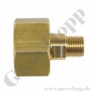 Flaschenanschluss Stickstoff - DIN 477-1 Nr.10 - W24,32x1/14" IG x G 1/4" AG - 200 bar - Sechskantanschluss - L&auml;nge 35 mm - Messing