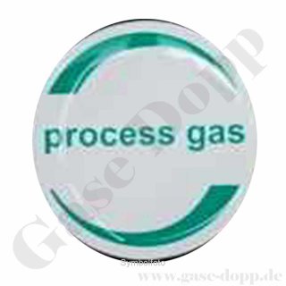 Aufkleber - process gas - Prozessgas Beschriftnung für Ventile - Ø 30 mm