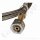 Edelstahlwellschlauch DN6 300 bar - Anschlüsse DIN 477-5 Nr.57 x DIN 477-1 Nr.1 - W30x2 LH IG ÜM + W21,8x1/14" LH IG ÜM - Wasserstoff Formiergas - mit Sicherheitsfangleine - Länge 3 mm