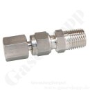 Aufschraubverschraubung vormontiert - RVS 1/4" x 7/16"-20 UNF IG - Schlauchadapter - Edelstahl - HAM-LET