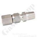 Aufschraubverschraubung vormontiert - RVS 1/4" x 7/16"-20 UNF IG - Schlauchadapter - Edelstahl - HAM-LET
