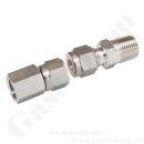 Aufschraubverschraubung vormontiert - RVS 1/4" x 7/16"-20 UNF IG - Schlauchadapter - Edelstahl - HAM-LET