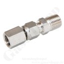 Aufschraubverschraubung vormontiert - RVS 1/4" x 7/16"-20 UNF IG - Schlauchadapter - Edelstahl - HAM-LET