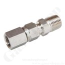 Aufschraubverschraubung vormontiert - RVS 1/4" x 7/16"-20 UNF IG - Schlauchadapter - Edelstahl - HAM-LET