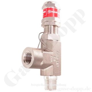 Sicherheitsüberdruckventil - Ansprechdruck 220 bar (3190 PSI) - IN 1/4" NPT AG - OUT 1/4" NPT IG - Edelstahl