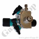 Flaschendruckminderer Schwefelwasserstoff 60 bar 2-stufig bis 6 bar regelbar - Anschluss DIN 477-1 Nr. 5 / W1" LH - mit Fremdgasspülung - Ausgang 6 mm KRV - EPDM - Edelstahl 6.0 - GCE Druva CSLHEDJ