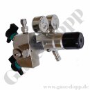 Flaschendruckminderer Schwefelwasserstoff 60 bar 2-stufig bis 6 bar regelbar - Anschluss DIN 477-1 Nr. 5 / W1" LH - mit Fremdgasspülung - Ausgang 6 mm KRV - EPDM - Edelstahl 6.0 - GCE Druva CSLHEDJ