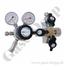 Flaschendruckminderer Schwefelwasserstoff 50 bar 1-stufig bis 6 bar regelbar - Anschluss DIN 477-1 Nr. 5 / W1" LH - mit Fremdgasspülung - Ausgang 6 mm KRV - EPDM - Edelstahl 6.0 - GCE Druva CSLHESJ