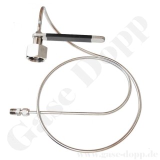 Wendelleitung Rohr Ø 6 mm Edelstahl 200 bar - DIN 477-1 Nr.9 - Sechskantanschluss G 3/4" IG ÜM x 1/4" NPT AG - Sauerstoff synthetische Luft - Länge 900 mm - GCE DRUVA H27436764