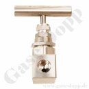 Nadelventil - IN / OUT G 1/4" IG - gerader Durchgang - Metall Knebelgriff - max. 690 bar - 93°C - NR-Spindel - PTFE - Edelstahl - HAM-LET