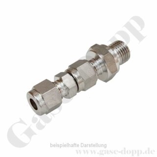 Einschraubverschraubung - RVS 1/16" x G 1/4" AG - 470 bar - Doppelklemmring Rohrverschraubung (RVS) zöllig auf zölliges Außengewinde BSPP (G) AG - Edelstahl - HAM-LET - V1 mehrteilig