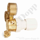 Flaschendruckminderer Sauerstoff 200 bar - bis 1,5 bar regelbar- 2-stufig - Messing - Eingang QF-7B - Ausgang 1/4" NPT IG - Messing 4.5 - GASARC TECH MASTER GPT401