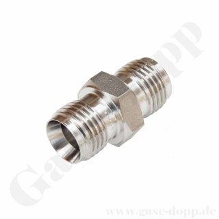 Verschraubung - RVS 8 mm x RVS 8 mm - nur Körper - Doppelklemmring Rohrverschraubung (RVS) metrisch auf Doppelklemmring Rohrverschraubung (RVS) metrisch - Edelstahl - HAM-LET