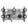 Batteriedruckminderer Entspannungsstation Druckregelstation - halbautomatische Umschaltung - 60 bar - 14 bar -1stufig - 2 Eingänge DIN477-1 Nr.6 W21,8x1/14" AG - Ausgang 1/4" NPT IG - EPDM - Messing verchromt 6.0 - GCE DRUVA
