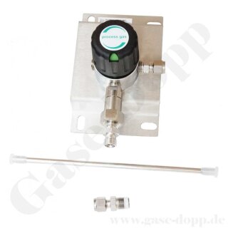 Erweiterungsmodul für Entspannungsstation Links - 1 Flasche - Eingang Links - Anschluss W 21,8x1/14" RH AG - Messing verchromt 6.0 - GCE DRUVA