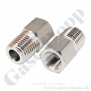 Reduzierung 1/8" NPT AG x G 1/8" IG - 350 bar - Stahl