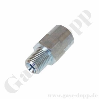 Reduzierung 1/4" NPT AG x G 1/4" IG - 450 bar - Stahl