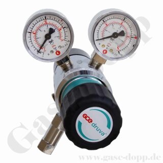 Reinstgasdruckminderer 300 bar - 0,5 bis 10 bar regelbar - 2-stufig - IN / OUT NPT 1/4" IG - 6 Port - Eingang Rechts - Messing verchromt 6.0 - GCE Druva CPLH0DJ