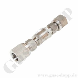 Rückschlagventil bis 207 bar - Öffnungsdruck 0,02 bar - bis 190°C - Eingang G 1/4" IG - Ausgang G 1/4" IG - mehrteilig - Länge 100 mm - FKM - Edelstahl - Ham-Let