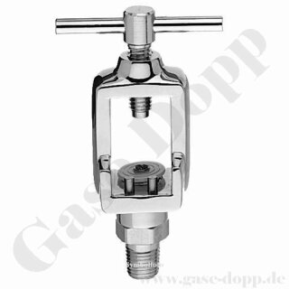 Flaschenanschluss CGA-950 x 1/4" NPT AG - CGA PIN INDEX Yoke - Air Luft - Edelstahl